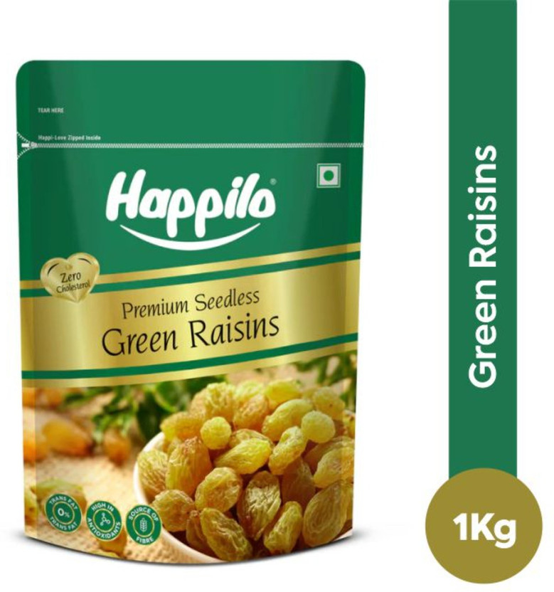Happilo Premium Seedless Green Raisins(1 x 1000 g)