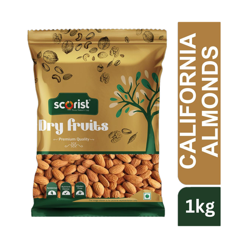 Scorist Popular California Almonds(1 x 1 kg)