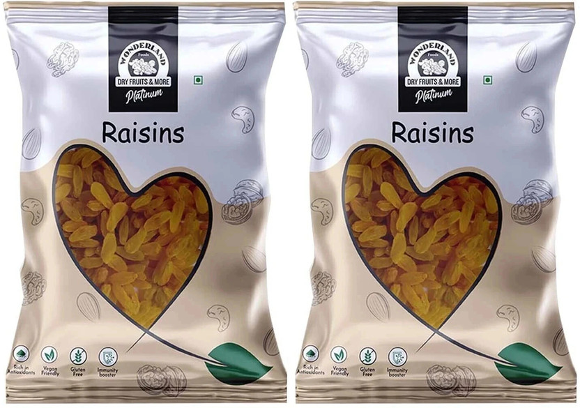 WONDERLAND Foods Hand Picked Platinum Plain Raisins(2 x 500 g)