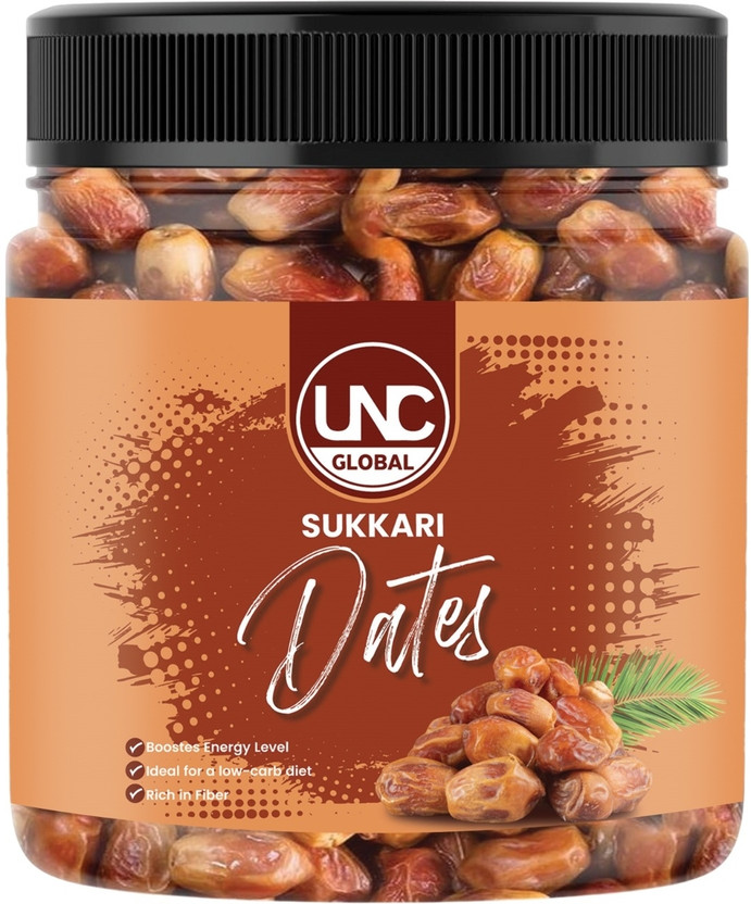UNC GLOBAL Sukkari Dates | Premium Soft & Sweet | Natural Energy Rich Superfood Delight Dates(1 x 500 g)