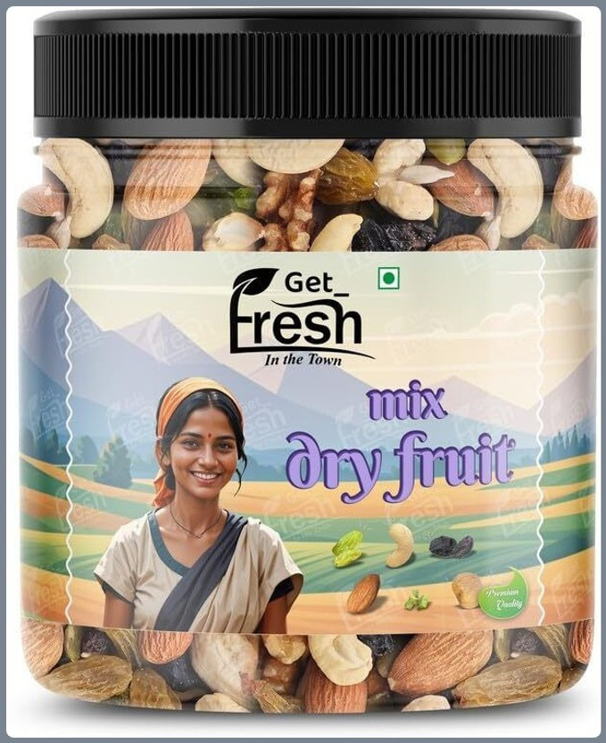 Get Fresh Absolute Health Dry Fruits Mix – , , Seeds in Reusable | Almonds, Cashews, Raisins, Apricots, Walnuts(1 x 1000 g)