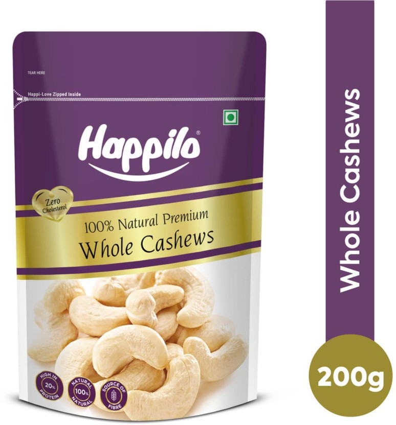 Happilo 100% Natural Premium Whole Cashews(1 x 200 g)