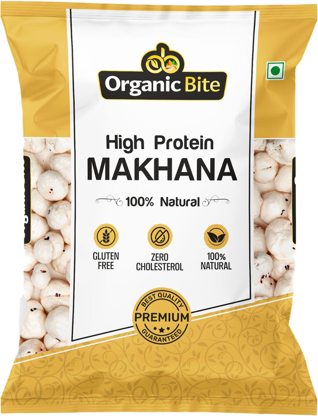 Organic Bite High Protein Makhana (Fox Nuts) | 100% Natural | Gluten Free Healthy Snack Fox Nut(1 x 250 g)