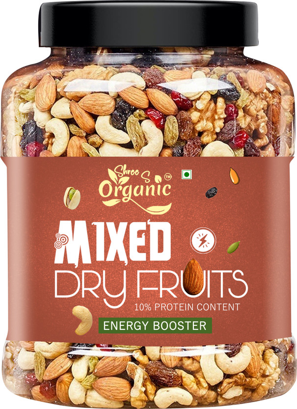 SHREE S ORGANIC Mix Dry Fruits 250g | Healthy Snack, Rich in Protein, Fiber & Antioxidants(1 x 250 g)