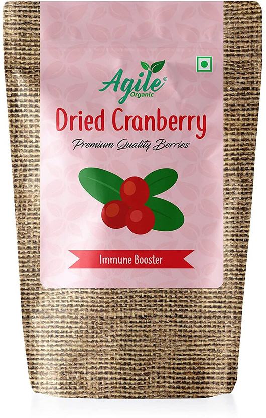 Agile Agile Organic Whole Dried Cranberries 200g | Cranberry Dry Fruit | Vegan Healthy Snack Cranberries(1 x 200 g) - Flipkart Deal