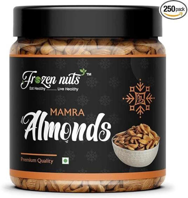 frozen Nuts Natural Premium Mamra Almonds | High in Fiber & Boost Immunity Almonds(1 x 250 g)
