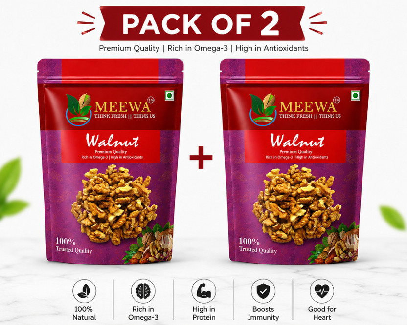 MEEWA MEEWA 1 Kg Walnut Quarter Kernels | Dried Akhrot Giri | Best For Heart Health | Nuts | Walnuts, Kernels(2 x 500 g) - Flipkart Deal