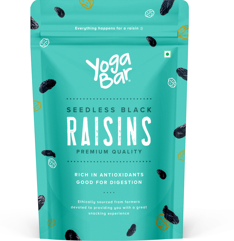 Yogabar Premium Seedless Black Raisins Value Pack | Kali Kishmish Raisins(1 x 200 g)