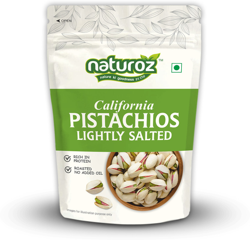 Naturoz Roasted California Pistachios Lightly Salted | Rich in Protein Pistachios(1 x 500 g)