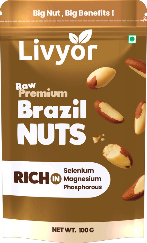 LIVYOR Premium Brazil Nuts | Super Nutritious Dry Fruits Brazil Nuts(1 x 100 g)