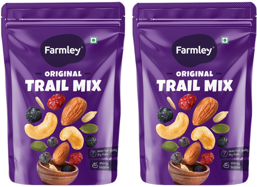 Farmley Trail Mix Dry Fruits & Nuts (Almonds, Cranberry, Cashew, Blackcurrant Assorted Seeds & Nuts(2 x 200 g)