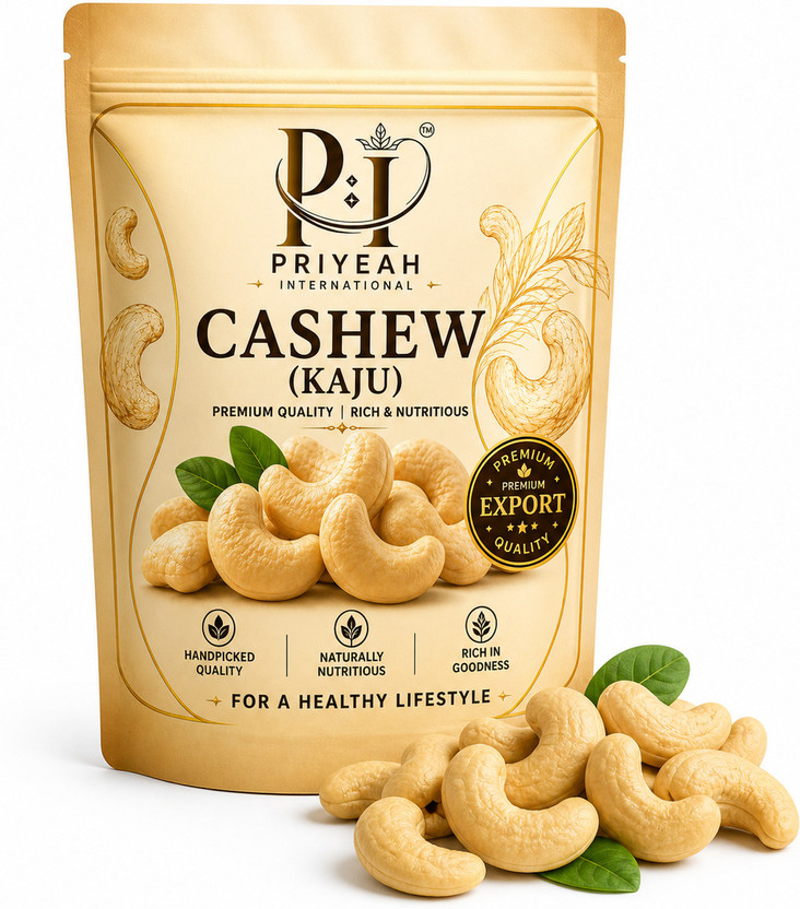 Priyeah international Premium Cashew Nuts Whole Kaju Dry Fruits Fresh Crispy Healthy Snack Cashews(1 x 250 g)