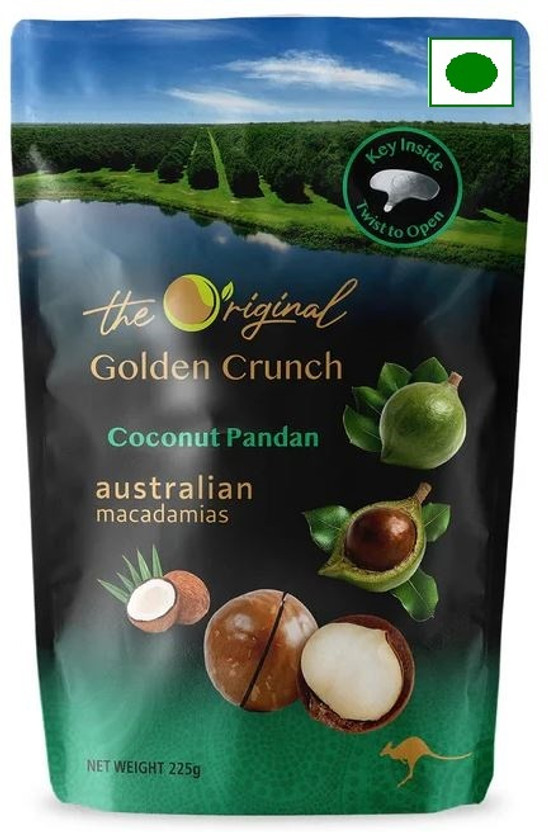 Freedom Fresh Happy Nut Coconut Pandan Pack of 1 Macadamia Nuts(1 x 225 g)