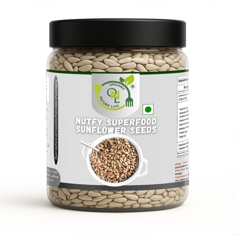 organic nature live Sunflower Seeds | Raw & Unsalted | Superfood for Snacking, Baking 1000 gm Assorted Nuts(1 x 1000 g)