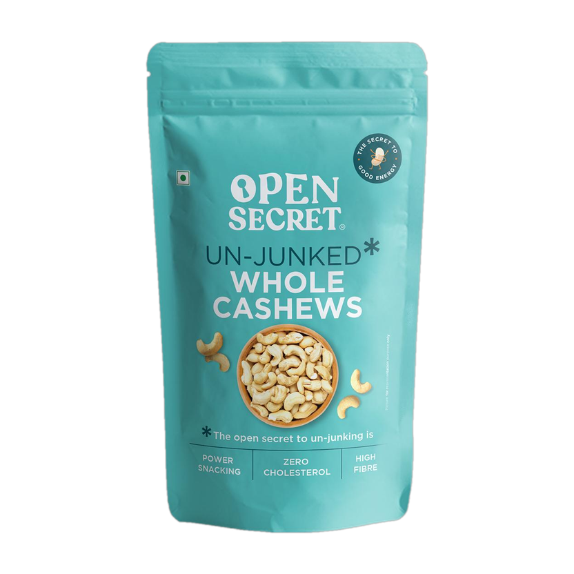 OPEN SECRET Premium Whole Kaju - High Protein Dry Fruit, Fasting Vrat Special Cashews(1 x 200 g)
