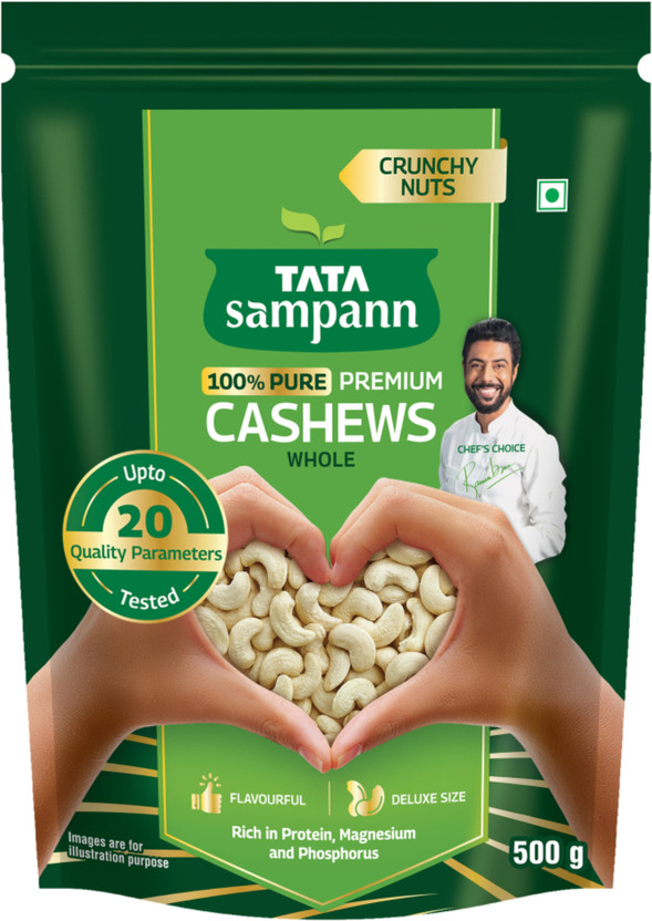 Tata Sampann Premium Quality Kaju, 100% Pure Cashews(1 x 500 g)