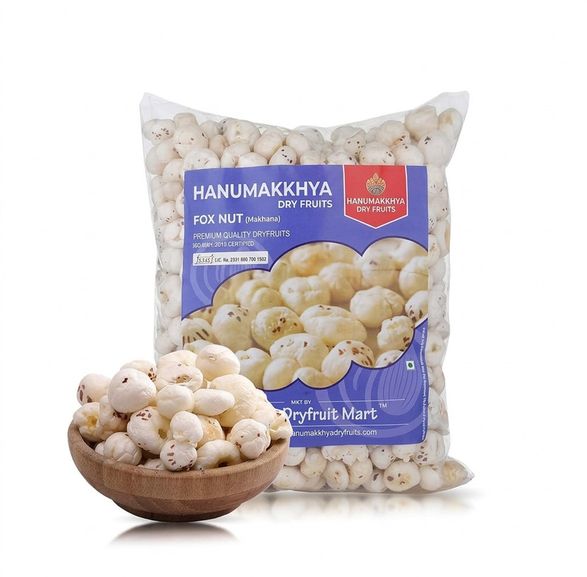 Hanumakkhya Jumbo Fox Nuts Makhana (Size 5+) | Crunchy Healthy Snack for Weight Loss & Keto Fox Nut(1 x 100 g)