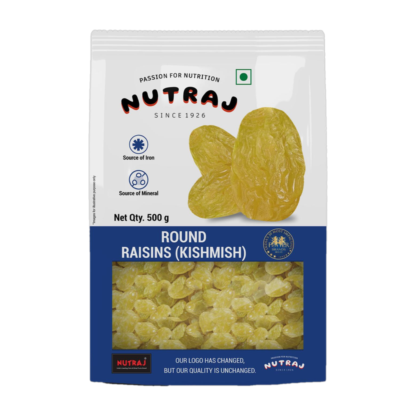 Nutraj Round Kishmish Raisins(1 x 500 g)