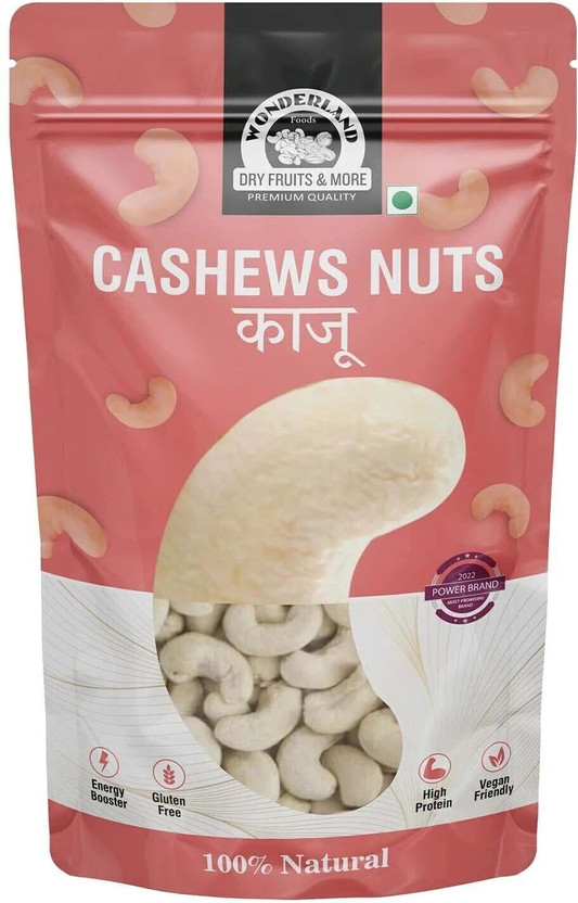 WONDERLAND Foods Whole Kaju | Dry Fruit Whole Cashew Nut Cashews(1 x 250 g)