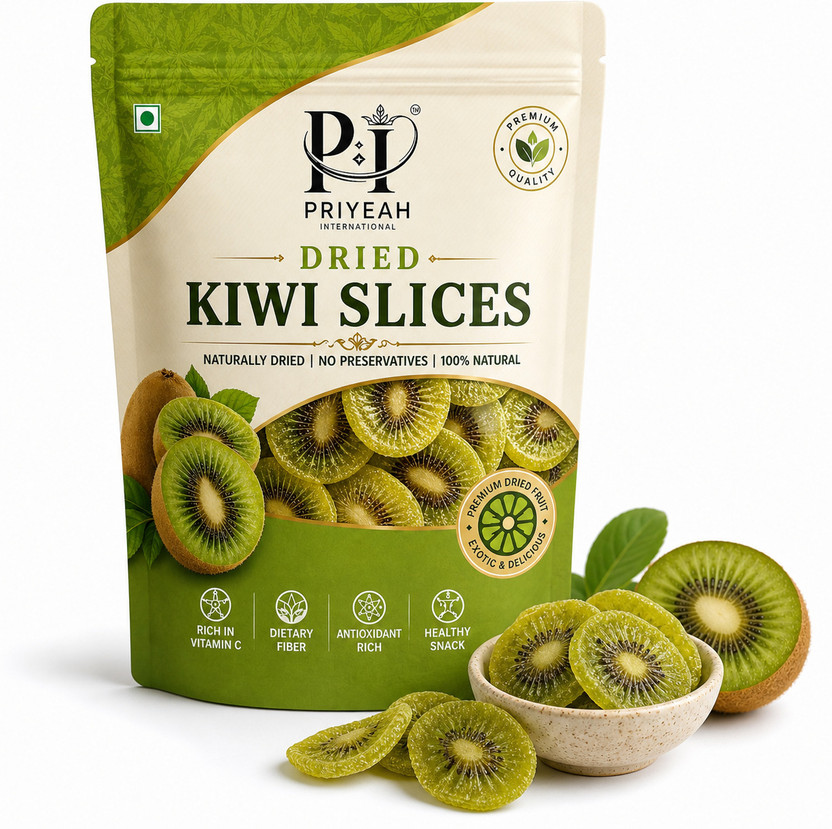 Priyeah international Dried Kiwi Slices Premium Sweet Tangy Kiwi Fruit Healthy Snack Kiwi(1 x 250 g)
