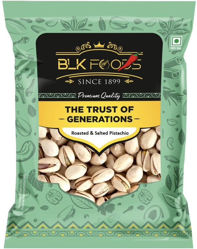 BLK FOODS Tasty Crunchy Roasted & Lightly Salted (Inshell) Pistachios(1 x 200 g)