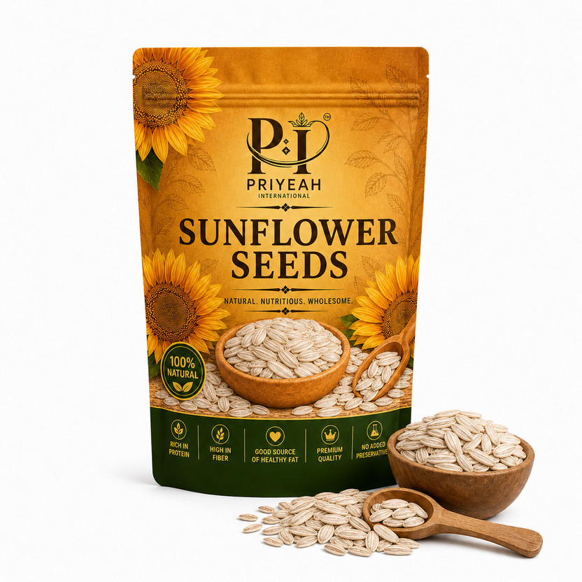 Priyeah international Sunflower Seeds 100% Natural Nutritious Snack for Daily Health & Wellness Assorted Seeds & Nuts(1 x 250 g)