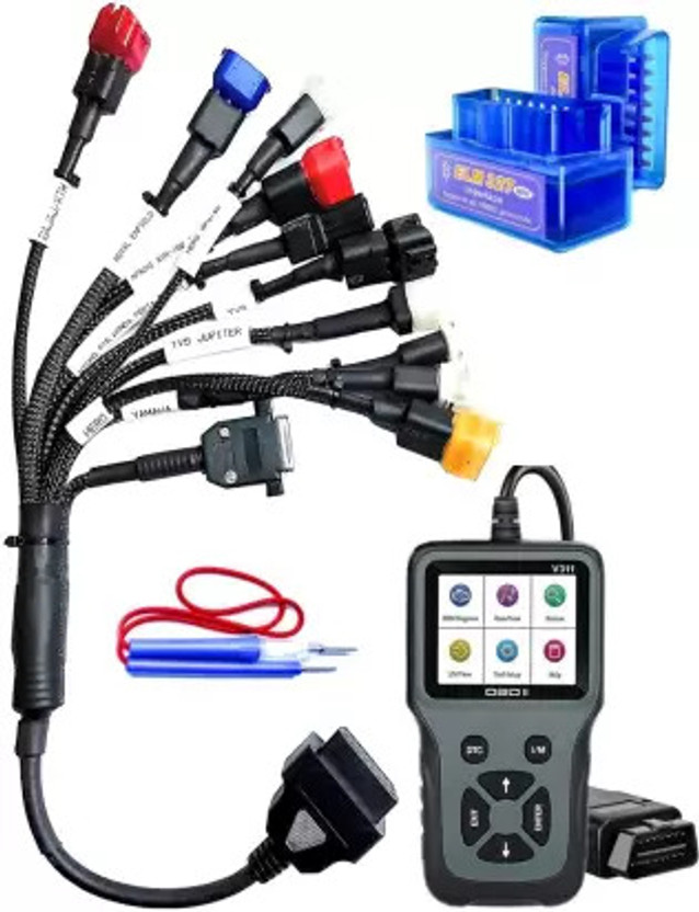 SPANTER BS6 Bike Cable 11 Cord Cable Fast Connectivity with ELM OBD Scanner V311 Scanner OBD Reader