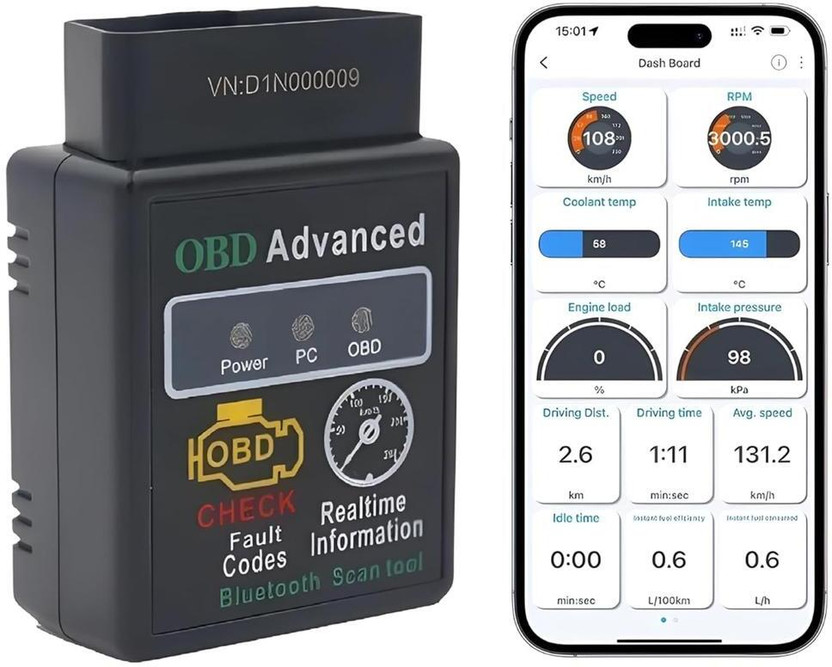 dhruv hub OBDII 2 Car Fault Reader OBD2 Wireless ELM327 Bluetooth Device OBD Reader