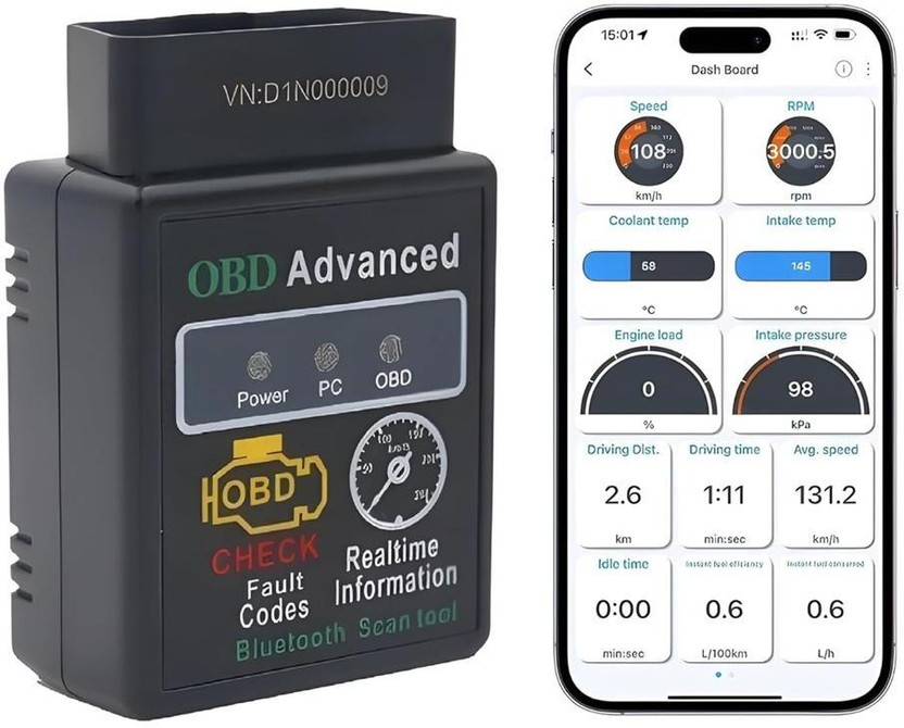 JN STORE Compact Auto Diagnostic Device OBDII 2 OBD2 ELM327 Car Scanner OBD Reader