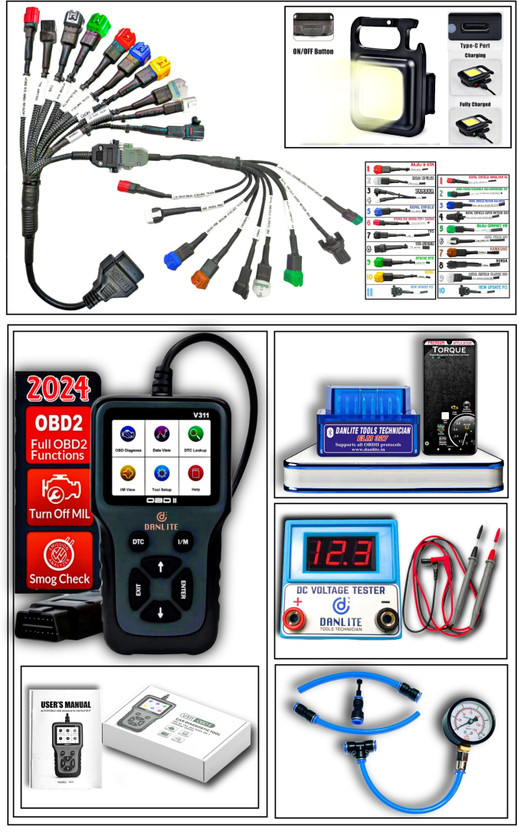 Danlite Alpha Combo V311 Obd Scanne Bike scanner Full Combo Kit OBD Reader