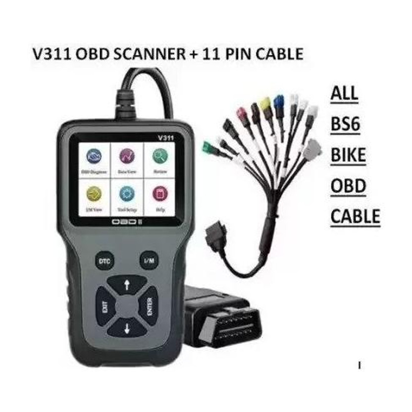 Xsentuals V311 II Scanner + 11 Connector Obd Cable for All BS6 Bikes OBD Reader
