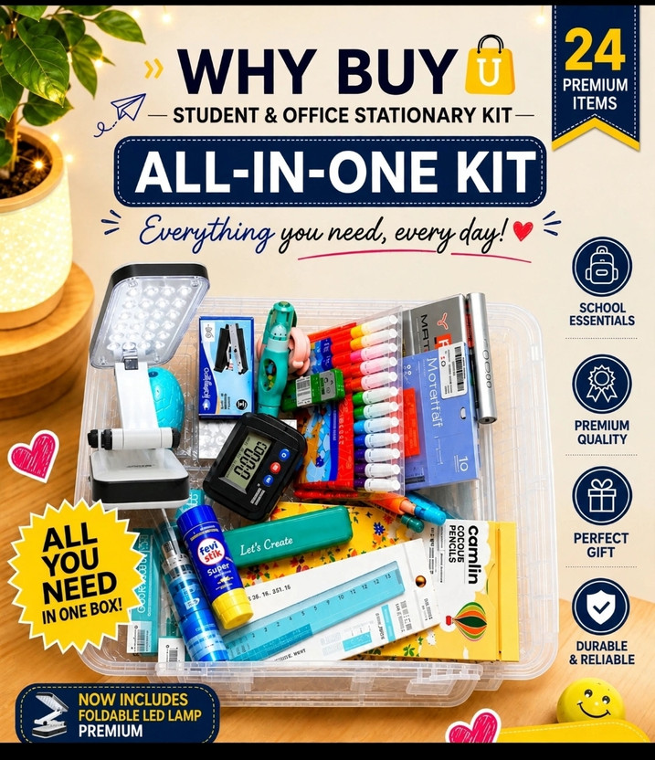 Why Why Buy Intelligent "All-in-One" Stationery Kit  Office Set(Multicolor) - Flipkart Deal