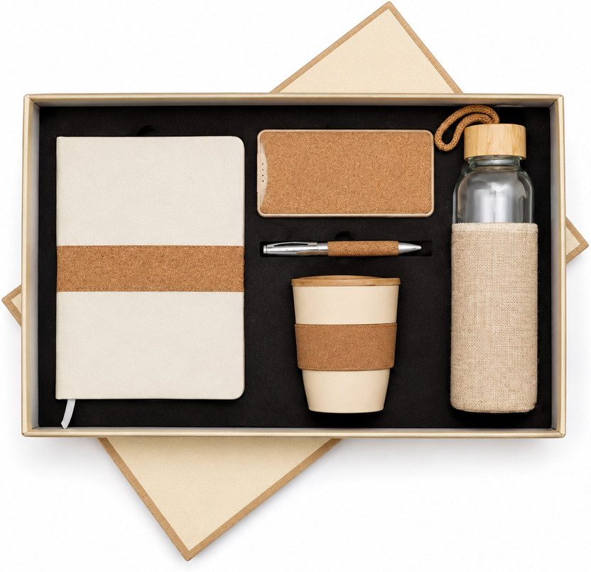 Magnus Gifts Premium Corporate Gift Box  Office Set(Natural Beige with Cork Brown Accents)
