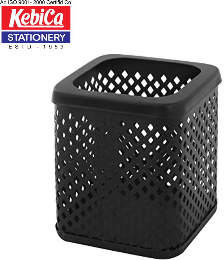 Kebica 1 Compartments metal pen stand (Black)  Office Set(Black)