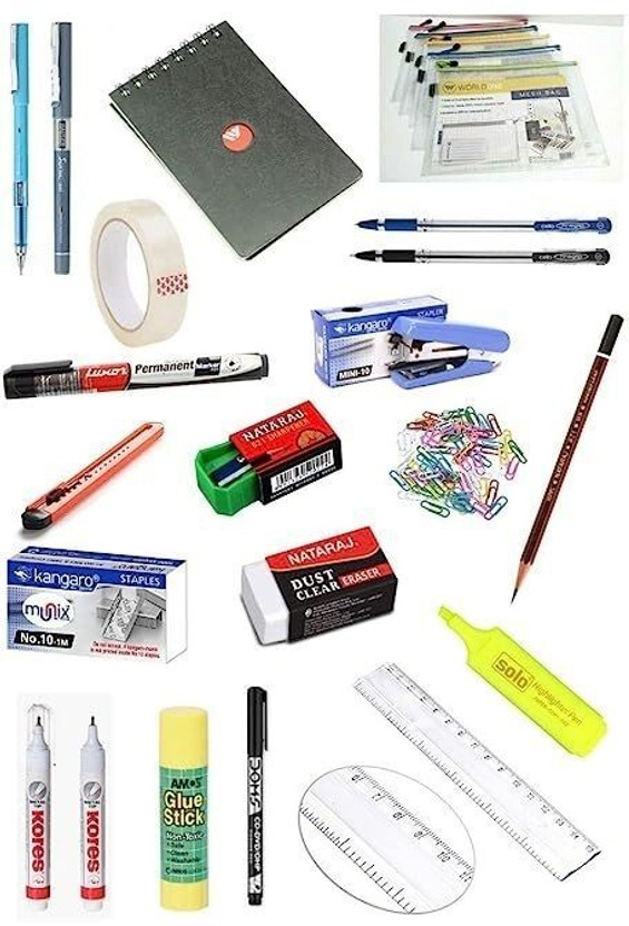 JMBW INTERNATIONAL All in One 20 Items Stationery Combo for Office, Home and School use | Home &  Office Set(Multicolor)