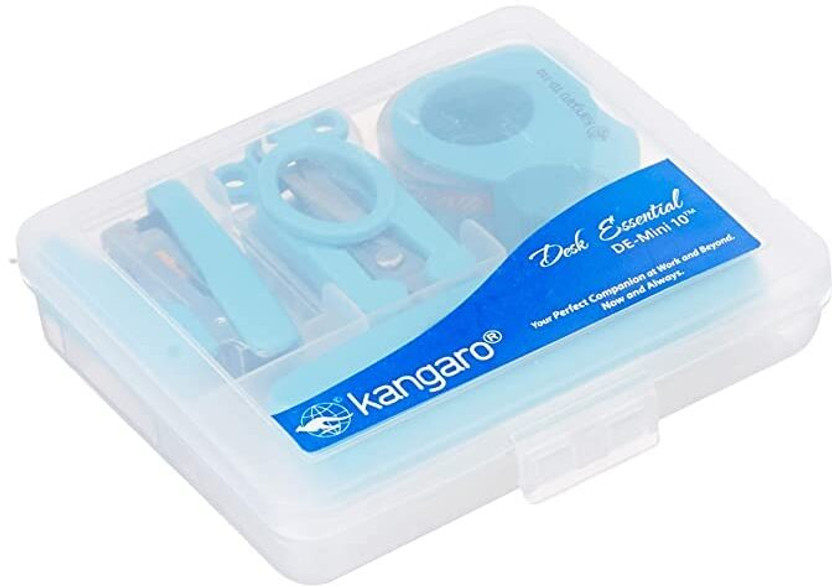 Kangaro DE Mini 10 | Manual Staplers SET | OFFICE STATIONERY SET |  Office Set(Blue)