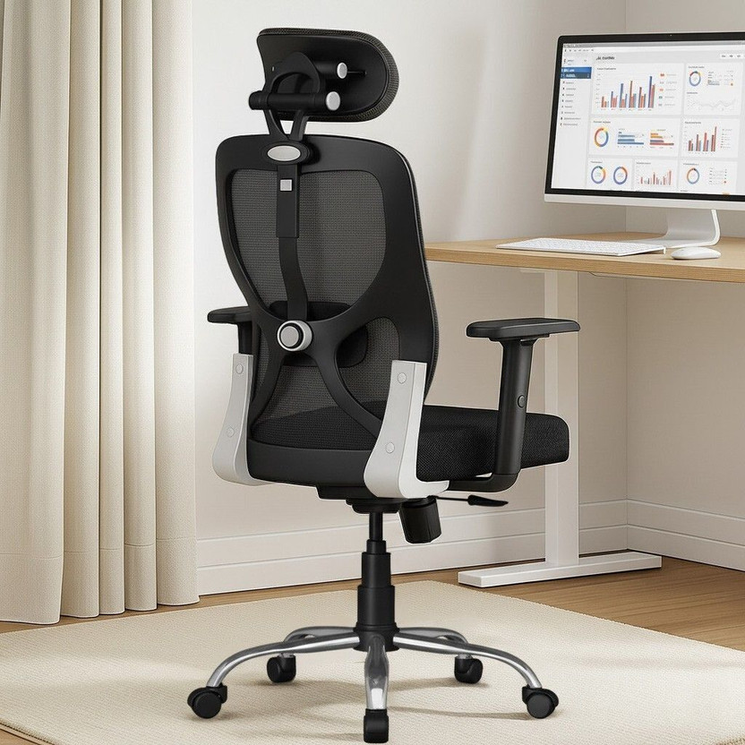 SEATFIT Mesh Matrix Ergonomic Office Chair with Back Support & Adjustable Height Mesh Office Adjustable Arm Chair(Black, DIY(Do-It-Yourself))