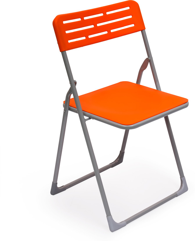 Dandles Heavy PVC Material Folding Chair with Metal Frame | for Home, Office, Shop NA Office Folding Chair(Orange, Pre-assembled)