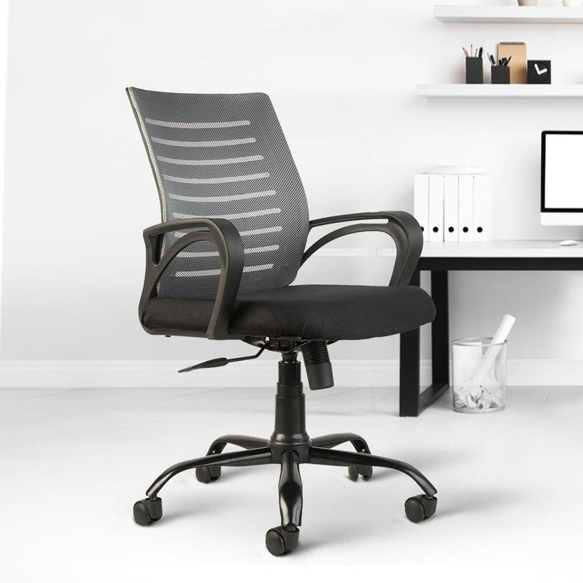CELLBELL Desire C104 Mid Back Comfortable Fabric Office Executive Chair(Grey, Set of 4, DIY(Do-It-Yourself))