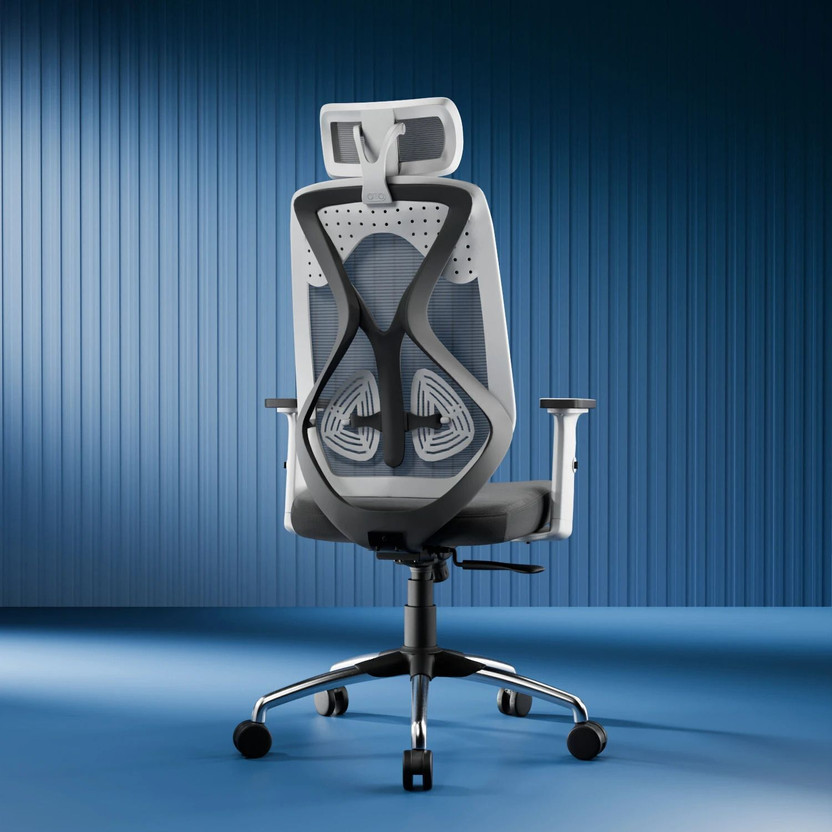 Vergo Transform Prime High Back Ergonomic Chair, 2D Armrests, Metal Base, Home, WFH Mesh Office Adjustable Arm Chair(White, Grey, DIY(Do-It-Yourself))