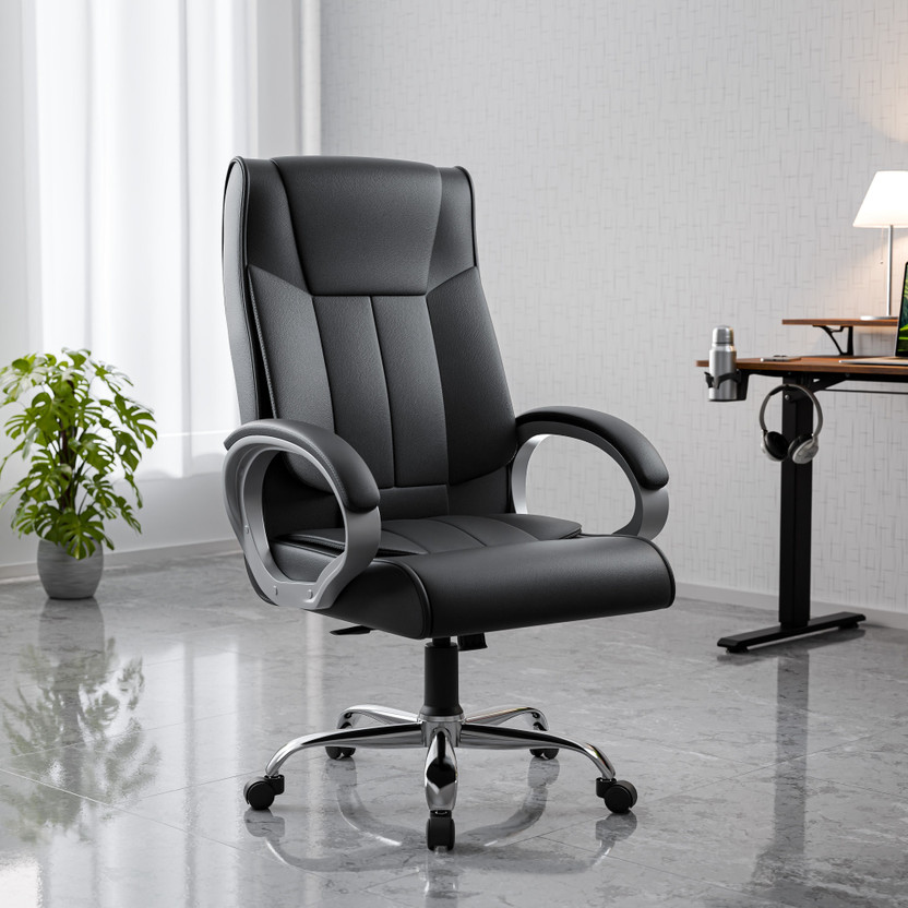 GREEN SOUL Kiev Orthopedic Office Chair | Ergonomic Design with Rocking Function Leatherette Office Adjustable Arm Chair(Black, DIY(Do-It-Yourself))