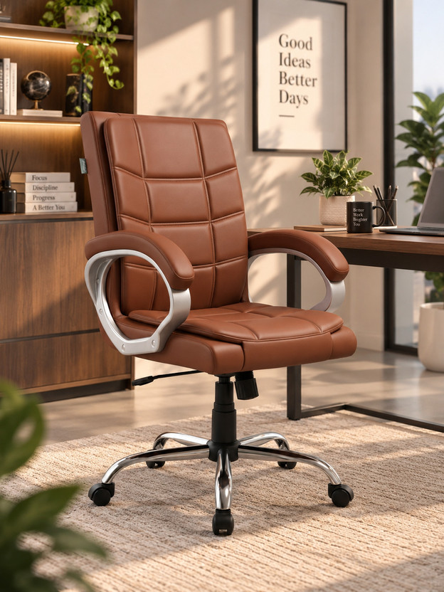 RW RW REST WELL Star Executive Revolving Office Chair|Computer Desk Chair with Cushioned Seat| Leatherette Office Executive Chair(Tan, DIY(Do-It-Yourself)) - Flipkart Deal