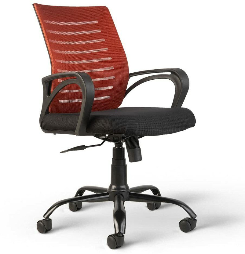 CELLBELL Desire C104 Mid Back Comfortable Fabric Office Executive Chair(Red, Set of 3, DIY(Do-It-Yourself))