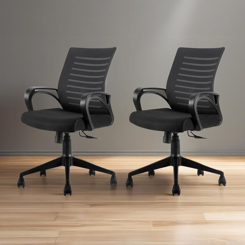 MAESTRO SEATING SYSTEMS Home & Office Mesh with Fixed Handles -Comfortable Desk Office Mesh Office Arm Chair(Black, Set of 2, DIY(Do-It-Yourself))