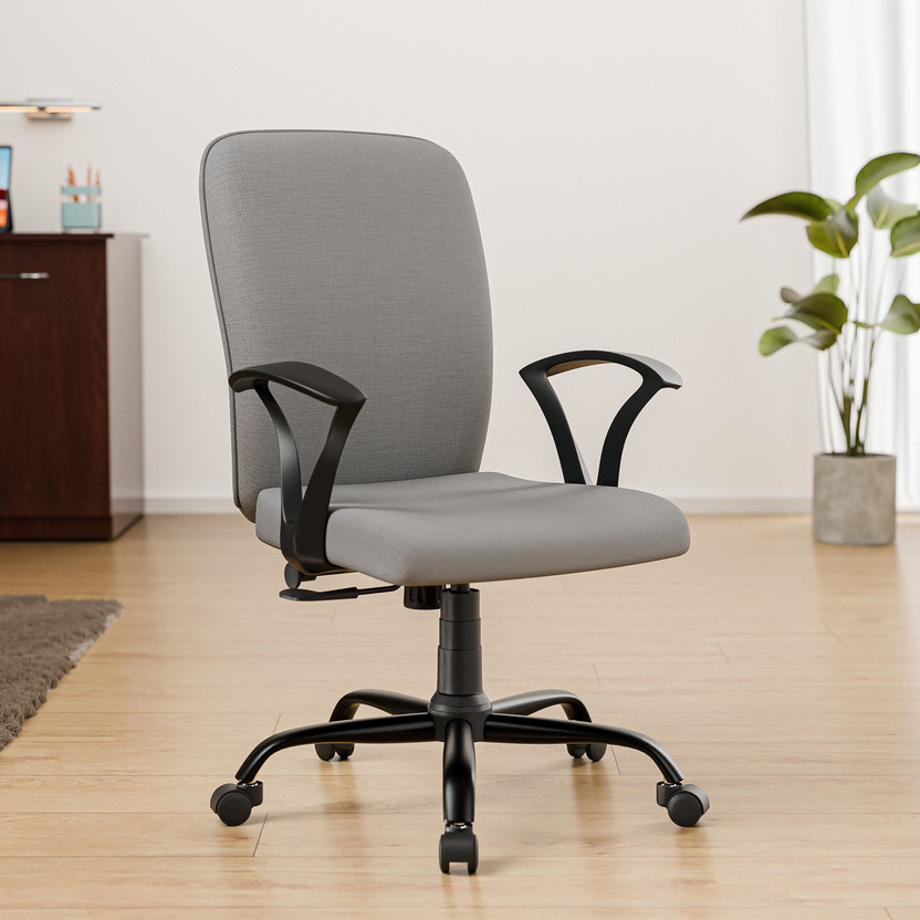 GREEN SOUL Seoul-X Mid Back Ergonomic|Home, Office, WFH|Moulded Foam|Extra Comfort Fabric Office Adjustable Arm Chair(Grey, DIY(Do-It-Yourself))
