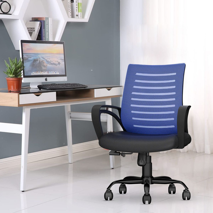 CELLBELL Desire C104 Mid Back Comfortable Fabric Office Executive Chair(Blue, DIY(Do-It-Yourself))
