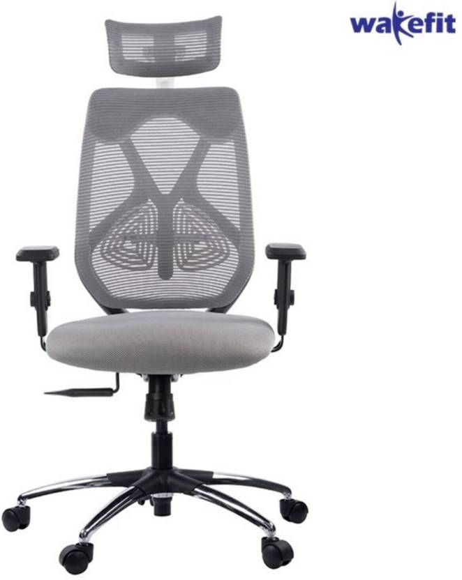 Wakefit Gravita Multi Lock Chrome Base Fabric Office Executive Chair ...