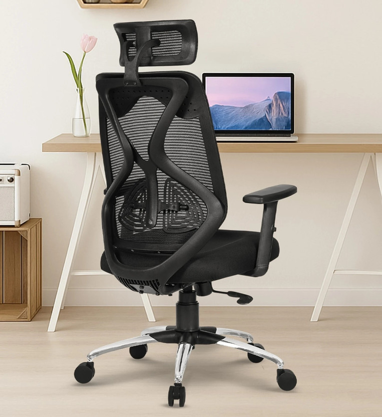 Da URBAN Merlion Z-Black High Back Ergonomic Mesh Office Chair Mesh Office Executive Chair(Black, Optional Installation Available)