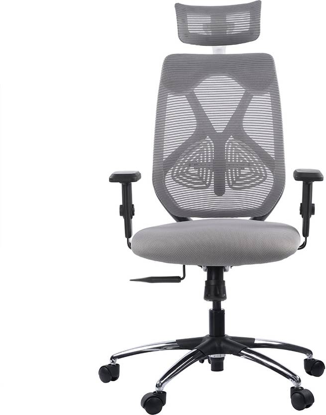 Wakefit Gravita Multi Lock Chrome Base Fabric Office Executive Chair