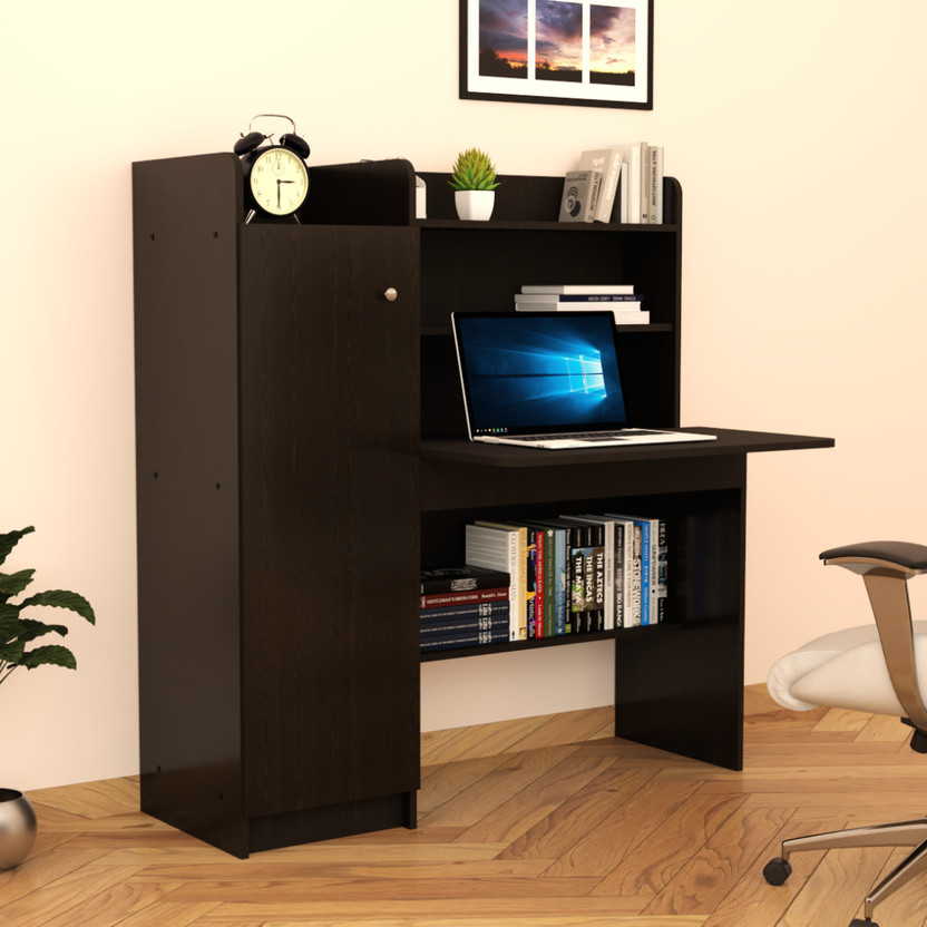 neuspace neuspace Phoenix Full Door Study Table with Storage Cabinet & Bookshelf Engineered Wood Study Table(Free Standing, Finish Color - Wenge, Knock Down) - Flipkart Deal